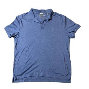 Nautica Mens Slim Fit 100% Cotton Heather Short Sleeve Polo Shirt Blue Size XXL